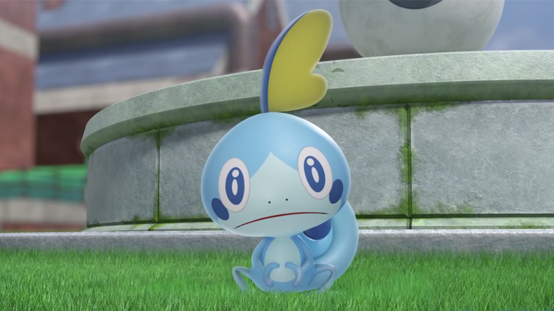 Sobble, as it appeared in Pokémon Sword and Shield’s reveal trailer.